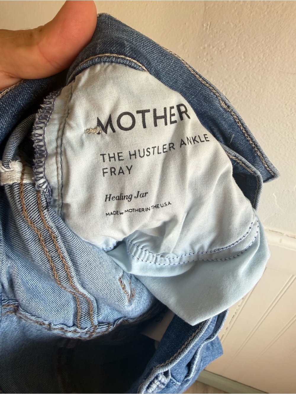 MOTHER The Hustler Ankle Fray Jeans Healing Jar Women's 25 Crop Stretch - Picture 13 of 13